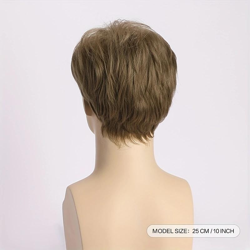 Trendy Handsome Slant Bangs Daily Short Curly Hair Men's Heat Resistant Synthetic Fiber Wig2