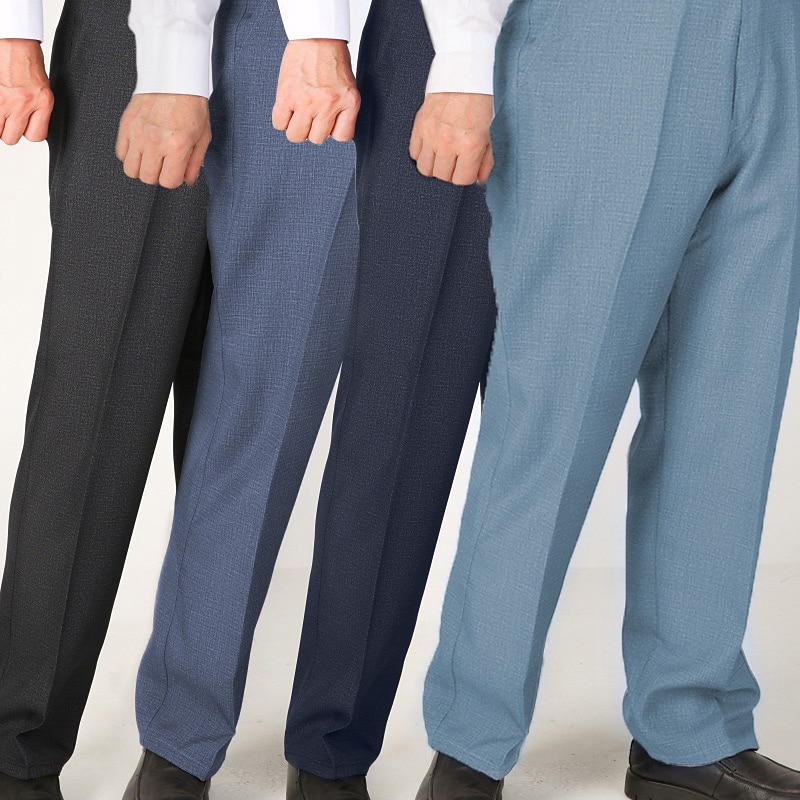 Men's Dress Pants Trousers Chinos Pocket Plain Comfort Breathable Wedding Business Casual Retro Vintage Classic Black Navy Blue High Waist Stretchy