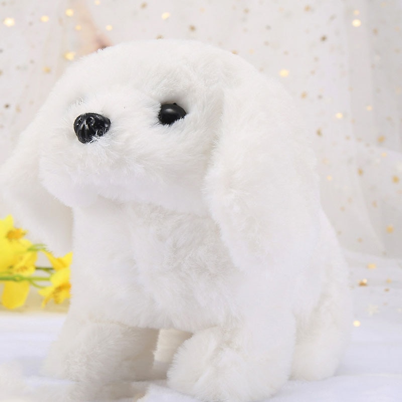 Interactive Plush Puppy Toy–Electric Simulation Animal Plush Pet Dog Little White Rabbit Bouncing And Making Sounds Cute Pet Teddy Dog Husky Wagging Its Tail3