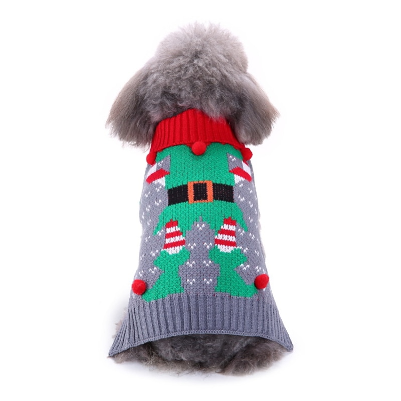 Dog Cat Sweater Jumper Fashion Party Winter Breathable Soft Washable Comfortable Christmas Outdoor Casual Daily Dog Clothing for Bichon Frise Pomeranian Baby Pet Papillon Small