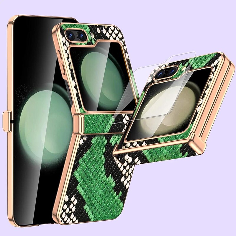 Phone Case For Samsung Galaxy Z Flip 5 Back Cover Shockproof Genuine Leather2