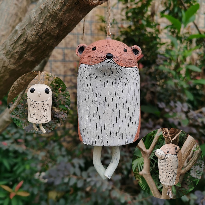 Beautiful Rustic Animal Wind Chimes Boho Handmade Garden Decor GiftResin Animal Decor Gift Ideas Garden Decor Unique Gift 1pcs4