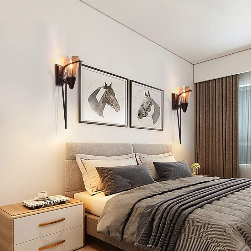 LED Wall Sconce Lighting Fixture Wall Sconce E27 External Waterproof IP65 Rustproof Aluminum Glass Wall Lamp Lantern Courtyard Garden Balcony Villa Decorative Lights 110-240V3