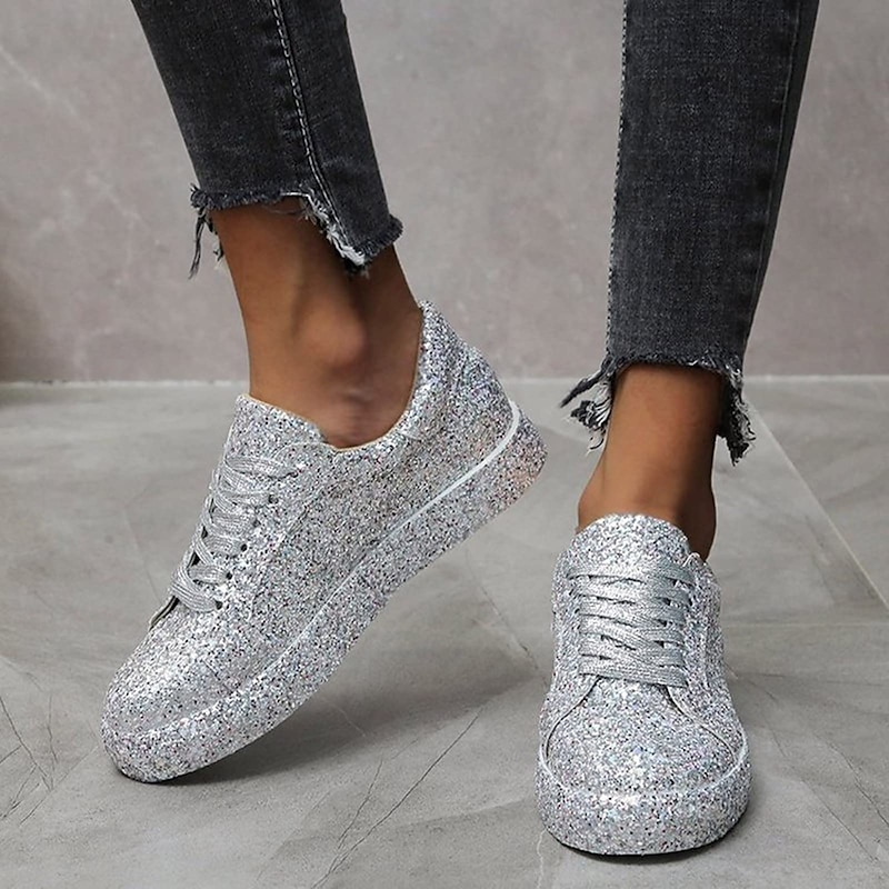 Women's Sparkly Glitter Sneakers – Comfortable Fashion Trainers for Party and Casual Wear4