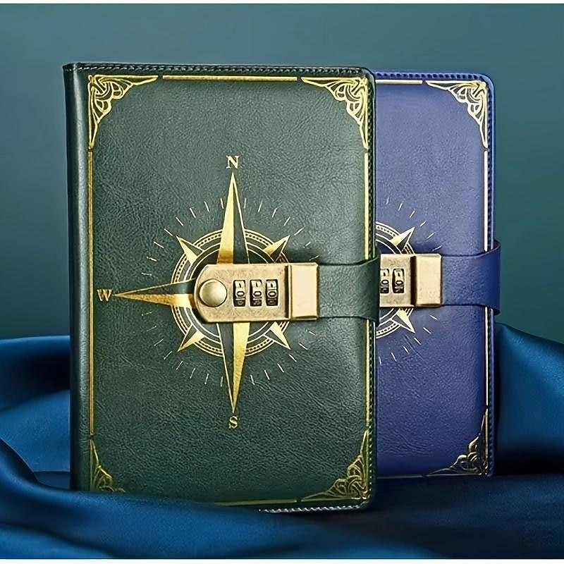 Journal With Lock PU Leather 200 Pages Retro Lock Journal Password Protection Notebook Journal For Men And Women Suitable For Secret Privacy4