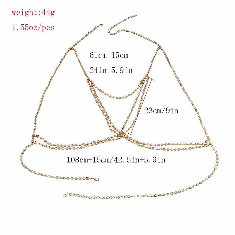 Body Chain Body Chain Metallic Sparkle Sexy Alloy For Disco Cosplay Carnival Women's Costume Jewelry Fashion Jewelry2