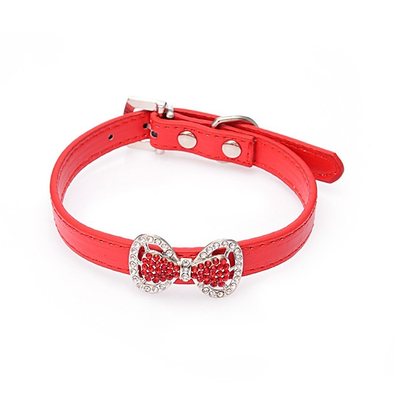 New Small Dog VIP Bomei Dog Neck Set Water Diamond Dog Collar Beautiful Colorful Diamond Bowknot Collar4