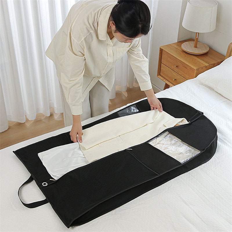 Garment Bag Suit Bags for Travel and Storage Gusseted Zippered Suit Cover Protector with 2 Large Pockets and 2 Carry Handles3