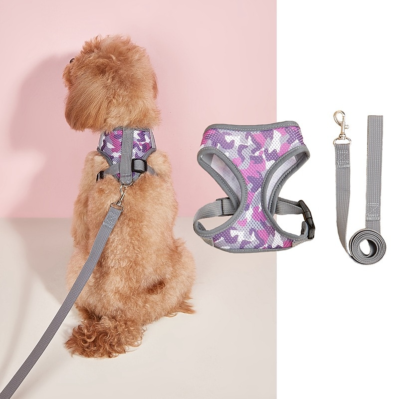 Pet Chest Strap With Breathable And Comfortable Fit Adjustable Classic Camouflage Contrast Color Dog Leash2
