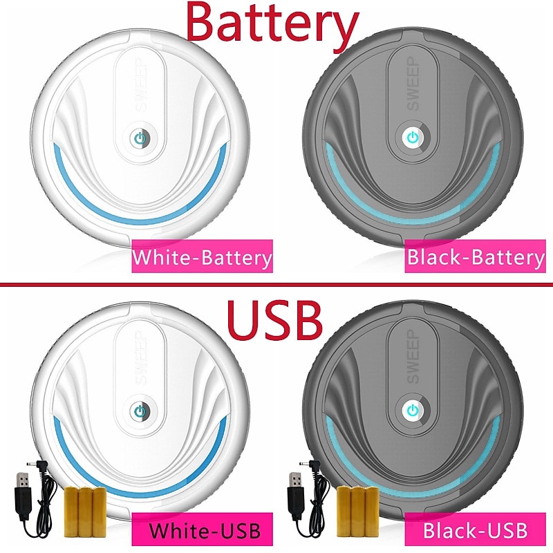Automatic Smart Household Mopping Sweeping Machine Robot Cleaner Vacuum Floor Dust Hair USB/Battery 6
