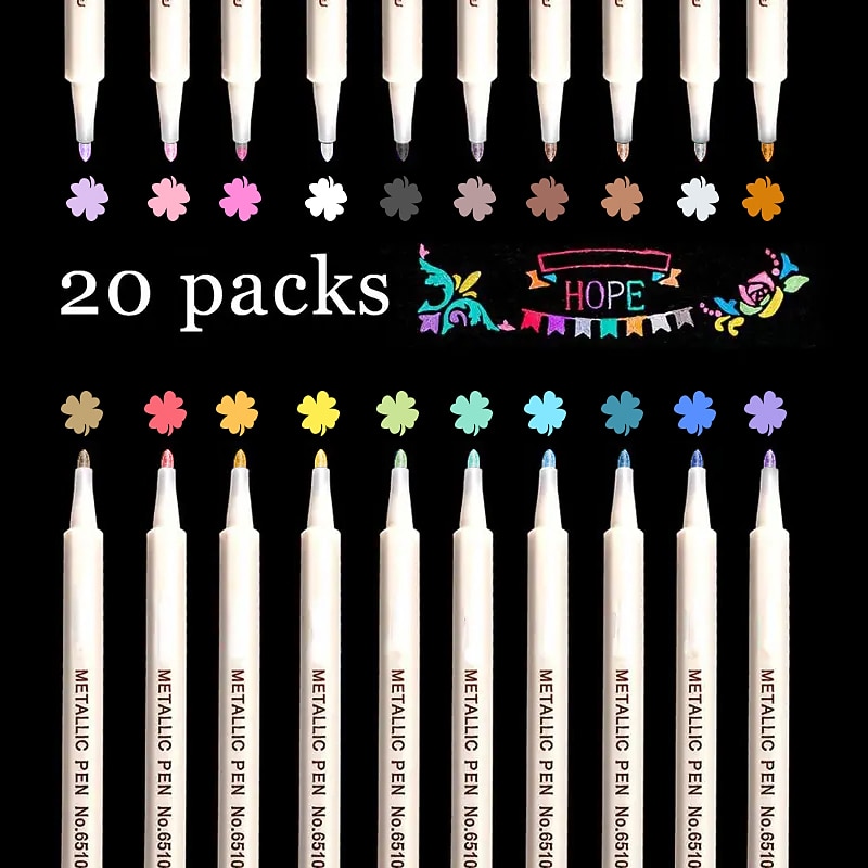 10/20 Colours Metallic Marker Pens For Glass Paint Rock Painting Stone DIY Card Making Plastic Pottery Wood Metal SurfacePerfect For Easter Decoration