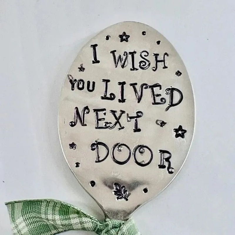 Garden Marker Friendship Gift, Silver Stamped Spoon Plant Markers, Silver Plate Stamped Spoon Garden Markers, Garden Art Marker, Plant Lover Garden Decoration4