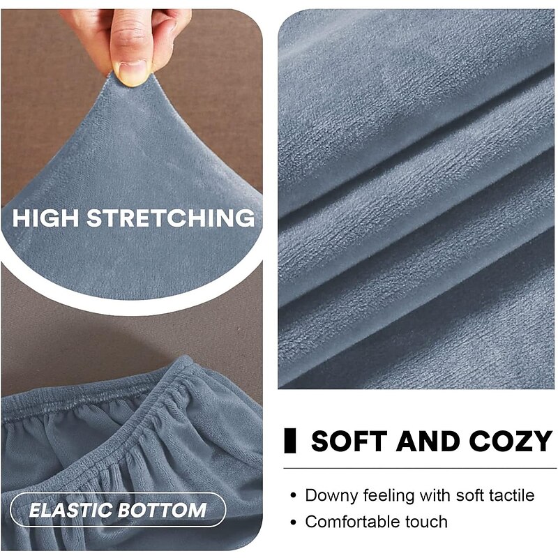 Velvet Round Saucer Chair Cover, Moon Chair Slipcovers 1 Piece Stretch Removable Moon Chair Cover with Elastic Bottom for Living Room4