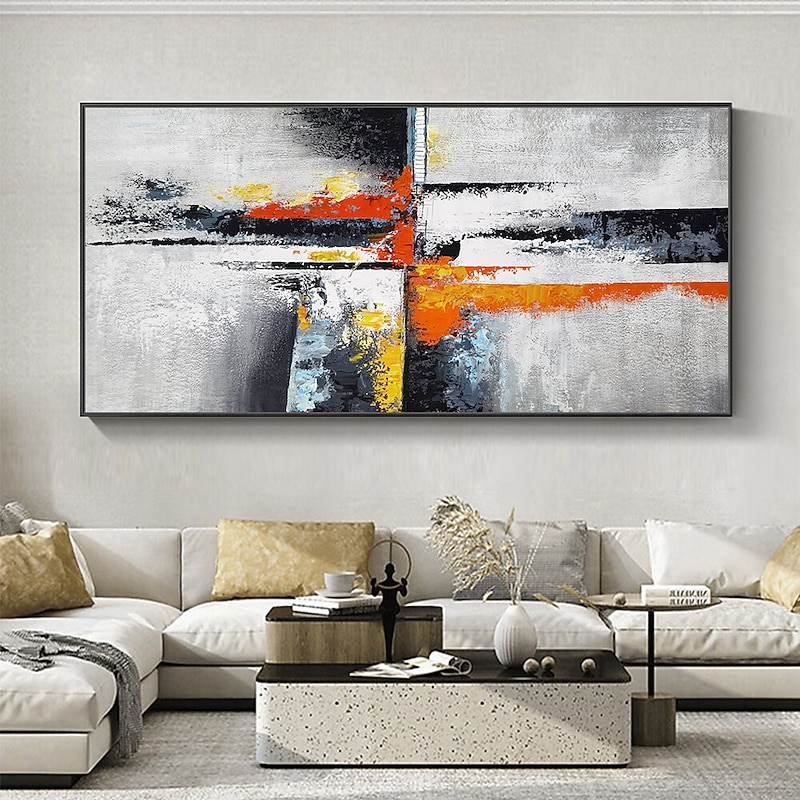 Mintura Handmade Abstract Oil Paintings On Canvas Wall Art Decoration Modern Pictures For Home Decor Rolled Frameless Unstretched Painting - Main Image