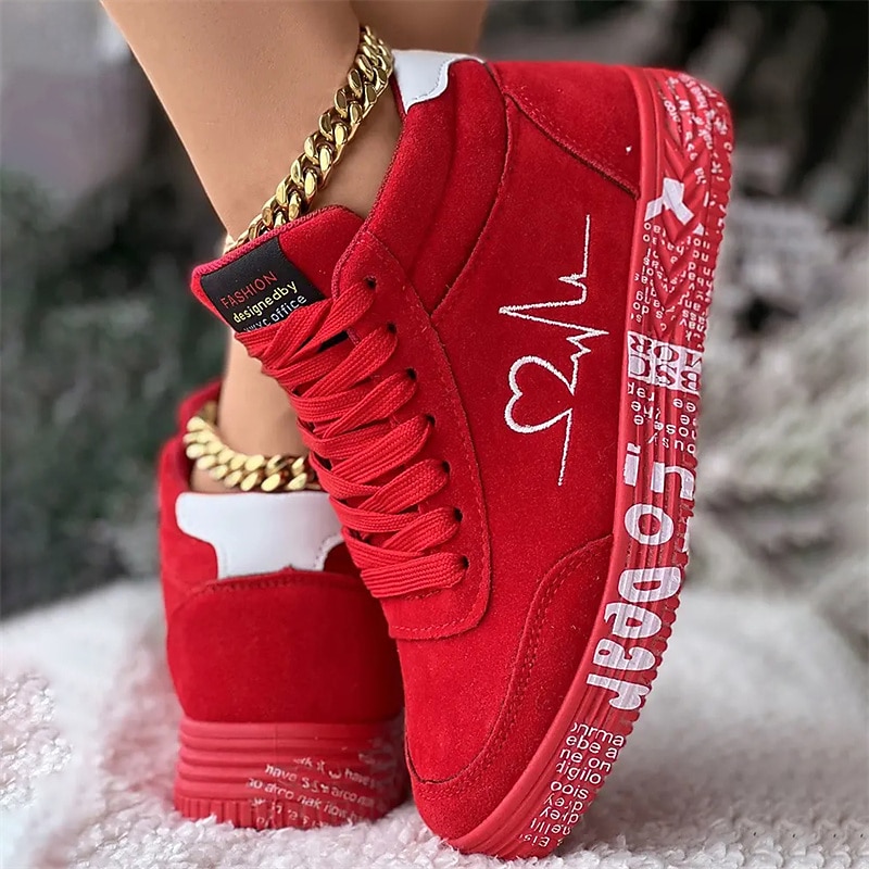 Men's Women's Sneakers Plus Size High Top Sneakers Outdoor New Year Daily Solid Color Booties Ankle Boots Winter Embroidery Flat Heel Round Toe Casual Comfort Preppy Running Walking Faux Suede Lace-up4