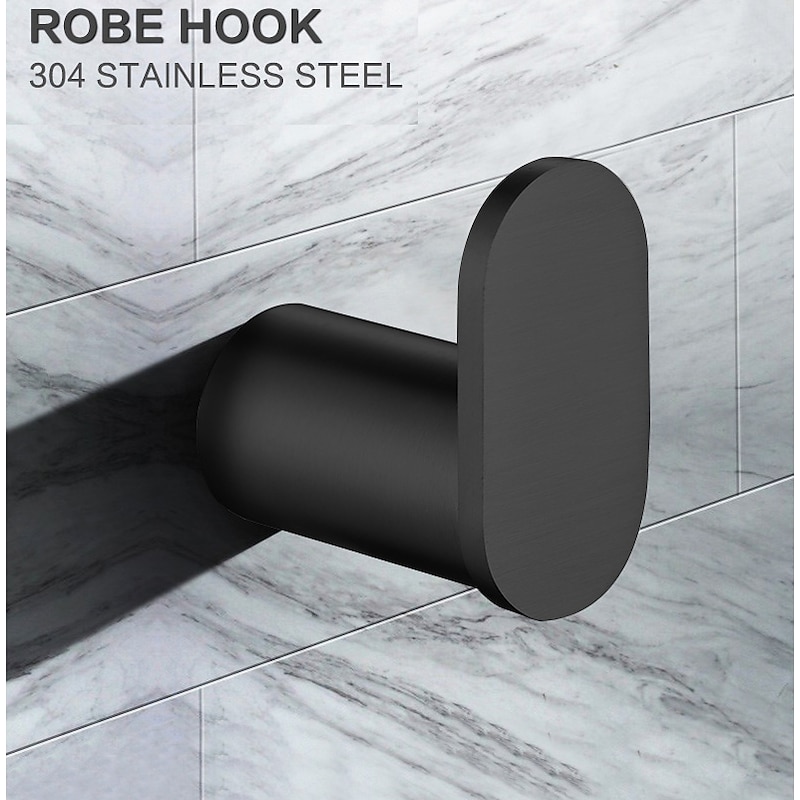 Robe Hook Wall Mounted SUS 304 Stainless Steel Clothes Towel Hooks for Bathroom Kitchen Garage Heavy Duty Stylish Hotel