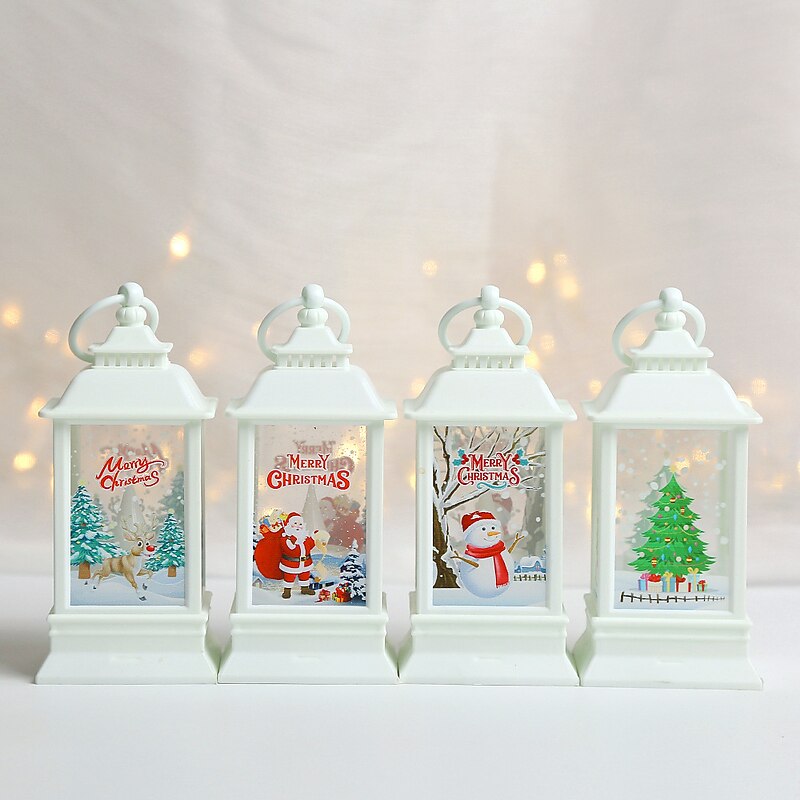 1pc Christmas Wind Light Santa Claus Snowman Elk Tree Handheld Lantern Christmas Tree Pendant Window Decoration Candle Lamp Christmas Decoration For Home3