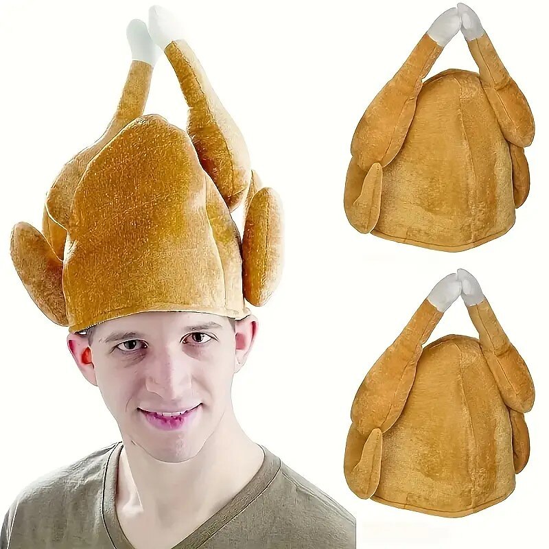 1pc Thanksgiving Turkey Hat Christmas Plush Hat, Suitable For Thanksgiving Party, Thanksgiving Decor And Role Play, Suitable For Children And Adult2