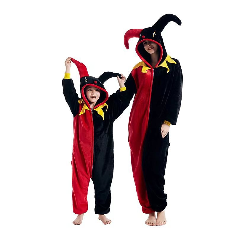Kid's Adults' Animal Cartoon Group Costume Nightwear Onesie Pajamas Carnival Costume Animal Clown Onesie Pajamas Kigurumi Pajamas Cute For Men and Women Boys and Girls Christmas Carnival New Year