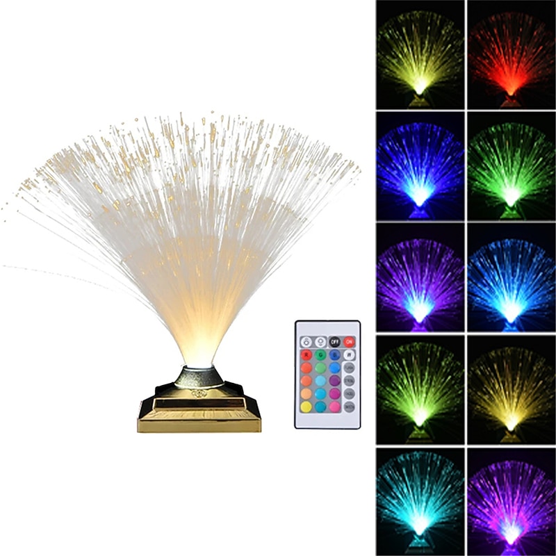 Colorful Fiber Optic Light LED Creative Touch Flash Bedroom Full of Stars Fiber Flower Atmosphere Desk Lamp USB 1PC4