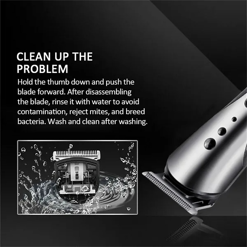 2023 New 3 In 1 Hair Trimmer Shaver Professional Electric Rechargeable Cordless Hair Clipper Beard Nose Ear Hair Trimmer Red Black for Barber Men4