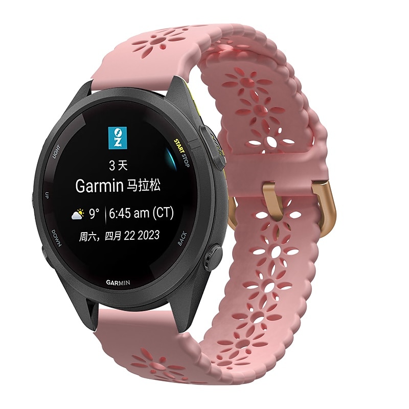 Watch Band for Garmin Forerunner 265S 255S Venu 3S 2S Vivoactive 4S 3S 2S Vivomove 3S 18mm Silicone Nylon Replacement  Strap Waterproof Adjustable Breathable Sport Band Wristband2