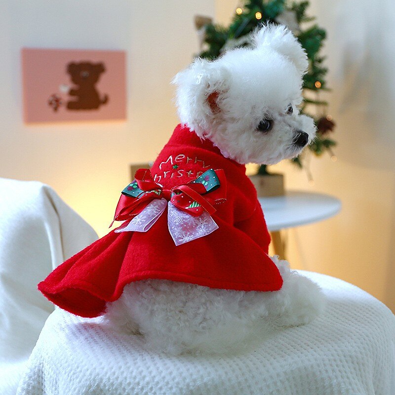 Dog Cat Christmas Costume Skirt Christmas Outfit Ordinary Leisure Winter Soft Comfortable Christmas Christmas Festival Japanese Spitz Beagle Bulldog Shiba Inu Bichon Frise2