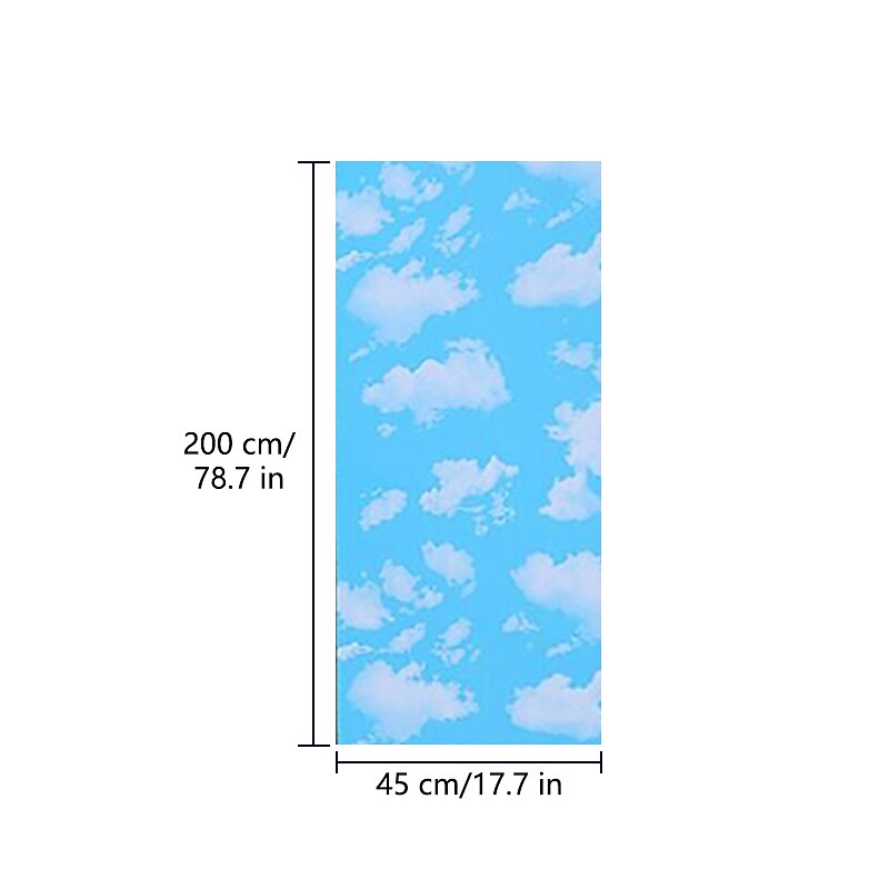 Cool Wallpapers Blue Wallpaper Wall Mural Self adhesive PVC waterproof 3D blue sky white cloud color decoration film Bedroom living room ceiling wall sticker instant paste a roll of 17.72*74.78inches2