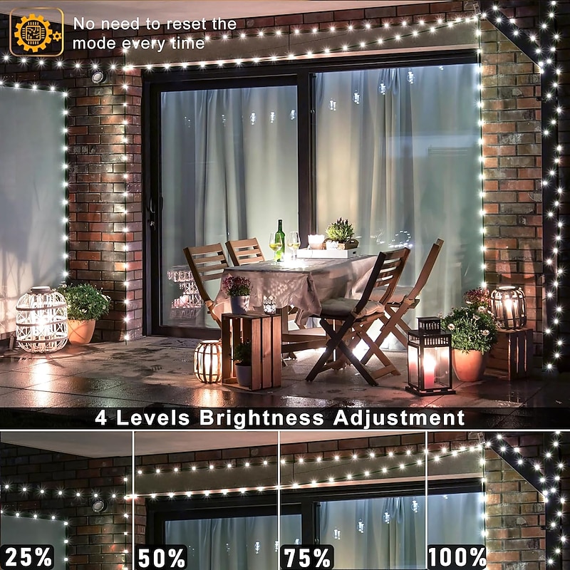 100m Outdoor Waterproof LED Light Strips String Lights Christmas String Lights 1000 LEDs 329FT White Creative String Lights Holiday Lights Party Holiday Wedding 29V4