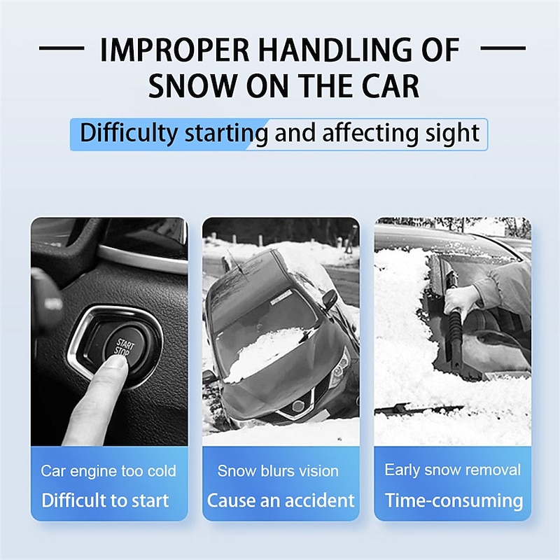 Starfire Car Snow Cover Front Windshield Snow Cover Anti-Freeze Cover Anti-Frost Cover Hood Thickened Winter Car Clothing Cloth4