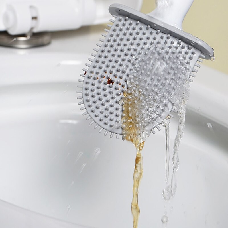 Silicone Toilet Brush Wall Mounted Removable Handle Holder Set No-Slip Bendable Brush Head Cleaning Tools WC Accessories4
