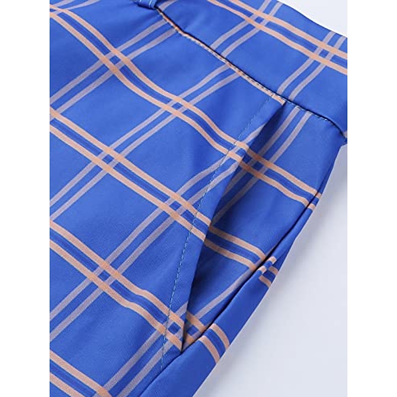 Men's Trousers Chinos Chino Pants Pencil Pants Plaid Dress Pants Plaid Checkered Anti-wrinkle Business Office Party Classic Smart Casual 1 32