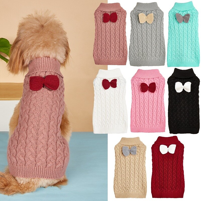 Dog Cat Sweater Jumper Classic Style Casual Winter Breathable Soft Washable Comfortable Christmas Outdoor Casual Daily Dog Clothing for Bichon Frise Pomeranian Baby Pet Papillon Small