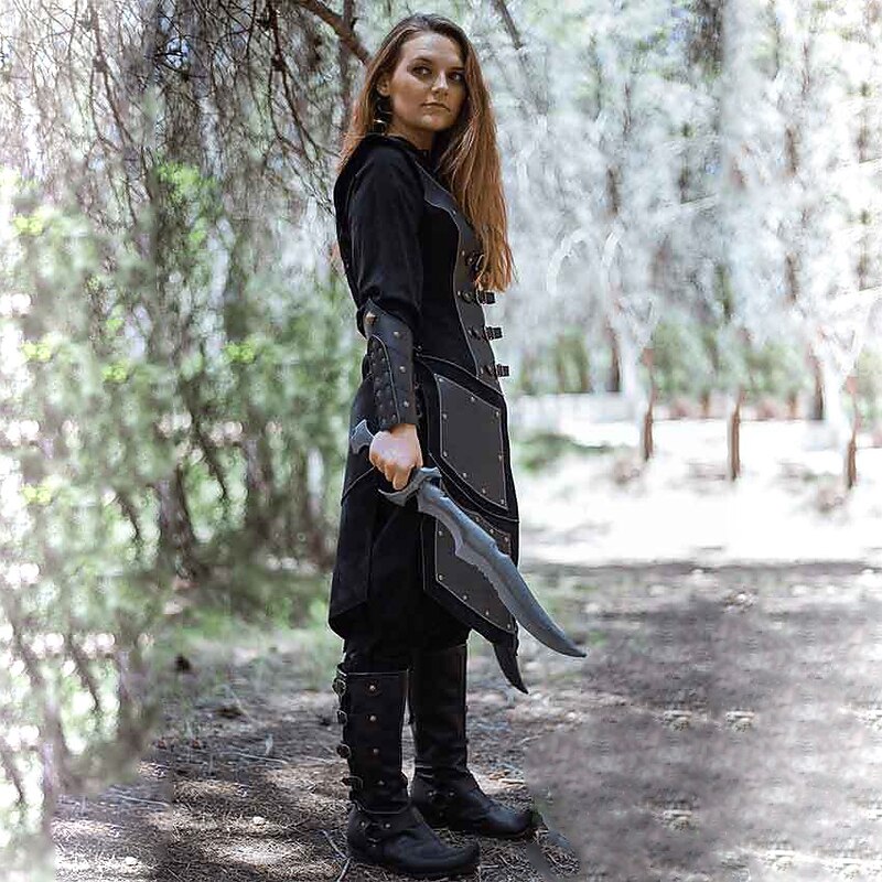 Retro Vintage Medieval Renaissance Dress Armor Chest Guard Warrior Viking Shieldmaiden Fancy Dress Women's Viking Fantasy Halloween Carnival LARP Adults' Dress2