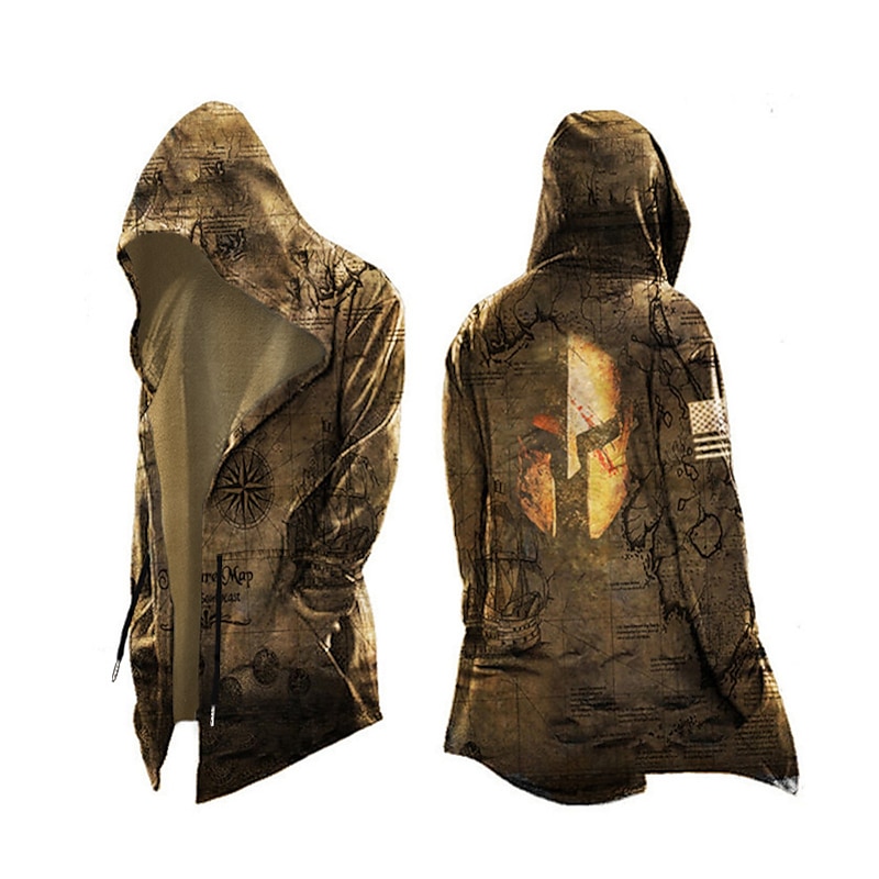 Men's Graphic Hoodie Hoodies Sweatshirt Vintage Designer Long Sleeve Hooded Casual Daily Holiday Black Army Green Fall Spring &  Fall Designer