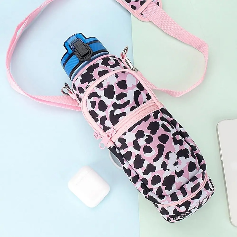 Mobile phone Bag Water Bottle Carrier Bag With Zipper Bag Compatible With 32oz Tumbler With Handle Gradient Color Water Bottle Holder For running hiking cycling and other outdoor activities3