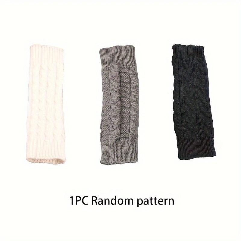 Monochrome Knitted Gloves Short Half Finger Warm Gloves Elastic Fingerless Touch Screen Fall Winter Gloves3