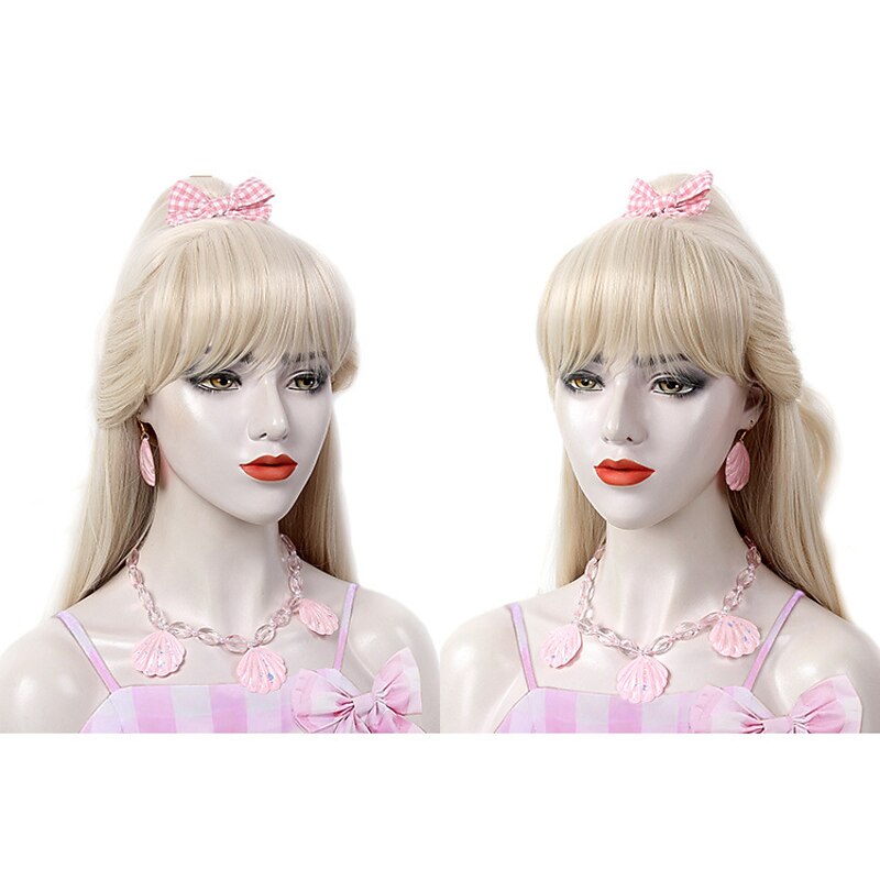 Blonde Barbi Wigs for Women Blond Barbe Wig Long Hair Wig with Costume Accessories  Natural Cute Synthetic Long Body Wave Wigs for Costume Party Halloween Wigs2