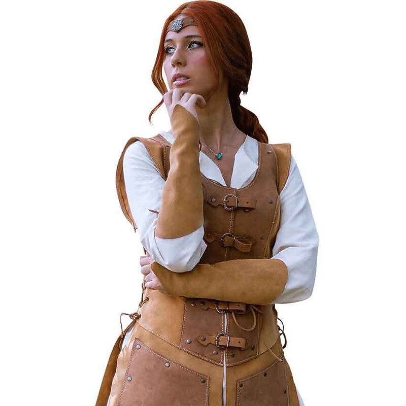 Retro Vintage Medieval Renaissance Dress Armor Chest Guard Warrior Viking Shieldmaiden Fancy Dress Women's Viking Fantasy Halloween Carnival LARP Adults' Dress3