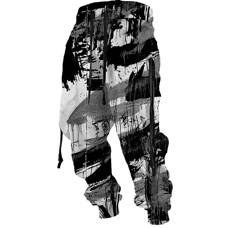 Graffiti Abstract Men's 3D Print Sweatpants Joggers Pants Trousers Outdoor Street Casual Daily Polyester Red Blue Purple S M L Mid Waist Elasticity Pants4