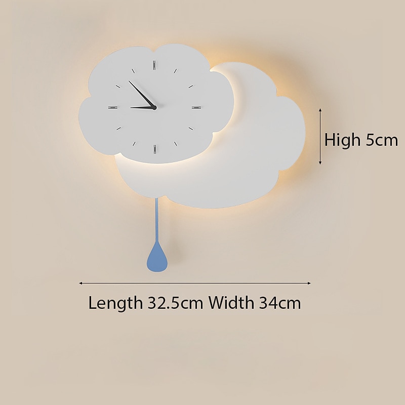 Wall Sconce Wall Clock Cloud Design 3 Color Living Room Background Wall  Wall Light for Bedroom Children Room 110-240V3