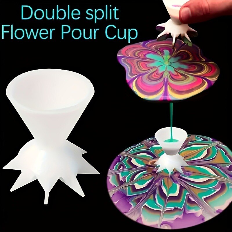 1pc 7-Leg Funnel Tiny Split Cup For Acrylic Paint Pouring DIY Flower Jewelry Making Pour Painting Supplies Practical Convenient Tool