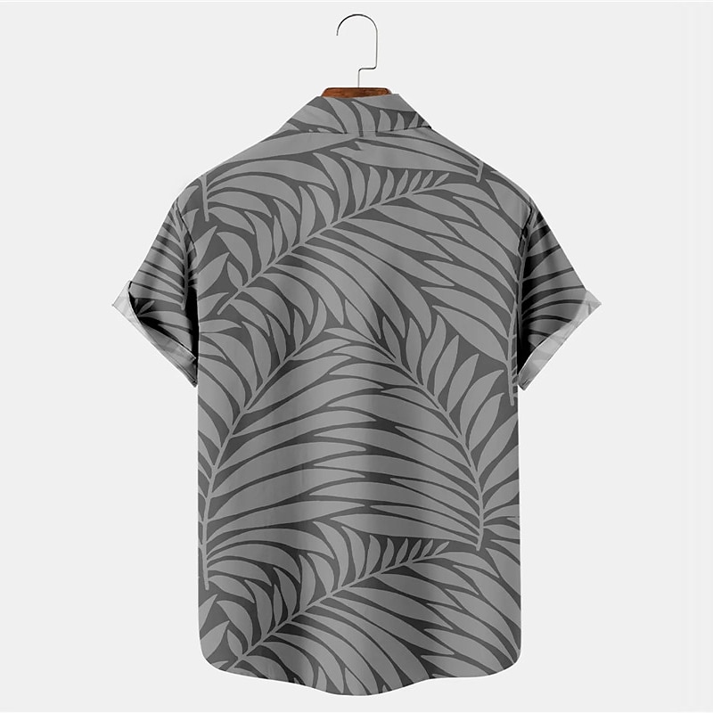 Men's Leaf Coconut Tree Tropical Plants Shirt Summer Hawaiian Shirt Aloha Shirt Short Sleeve Shirt Turndown Hawaiian Casual Outdoor Street Casual Daily Red Blue Brown S M L3