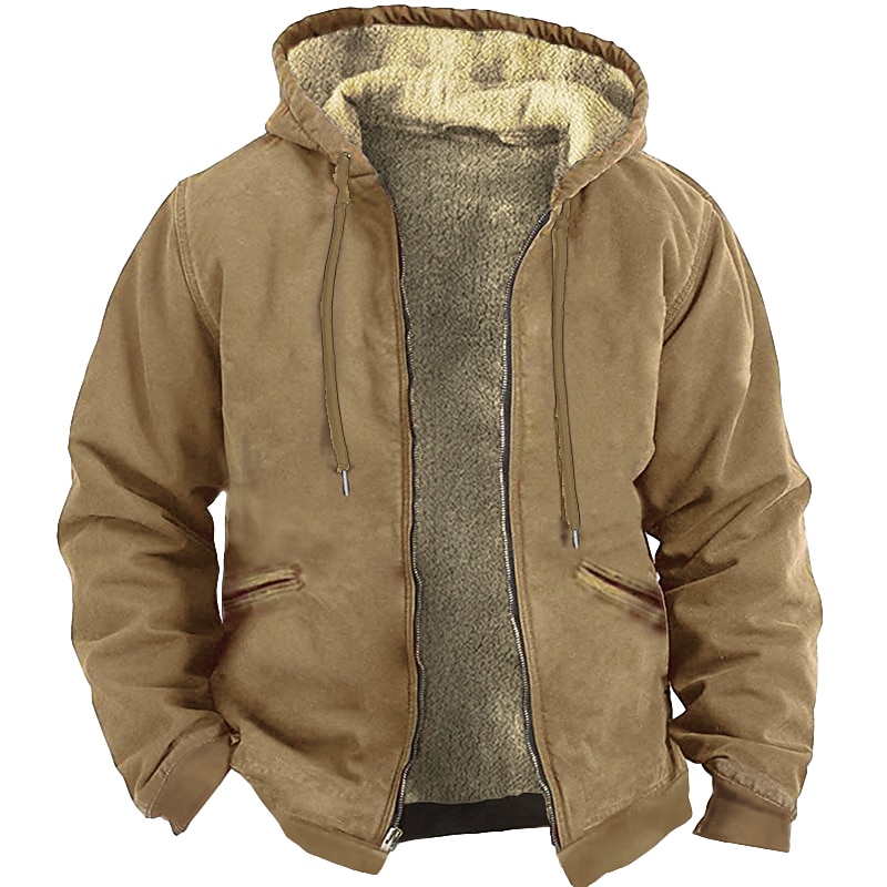 Men's Full Zip Hoodie Jacket Brown Brown 2 Gray Hooded Graphic Prints Zipper Casual Daily Holiday 3D Print Fleece Designer Thin fleece Winter Clothing Apparel Hoodies Sweatshirts  Long Sleeve4