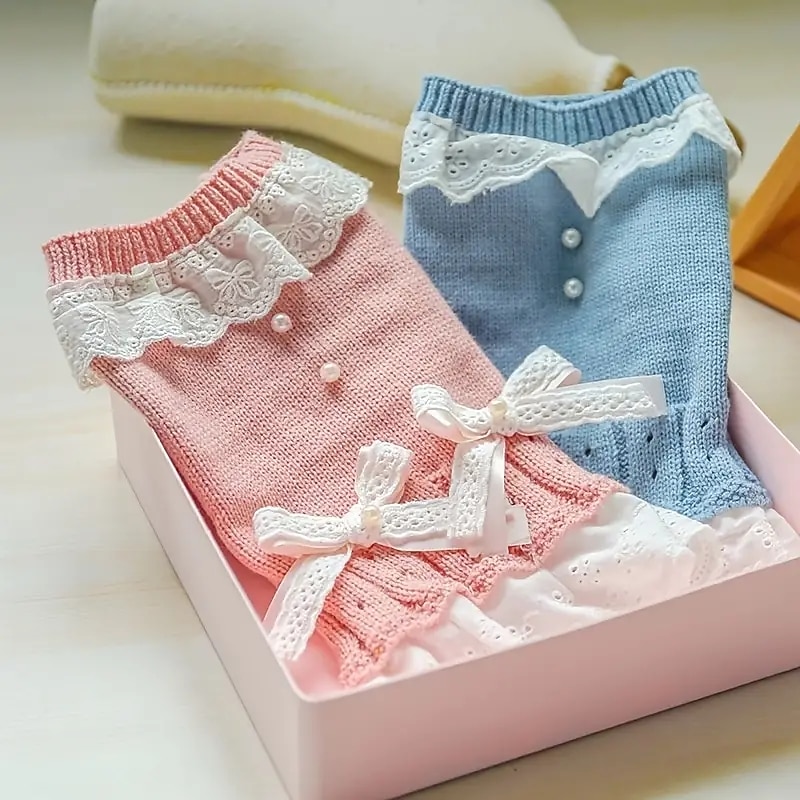 Dog Cat Dress Cute Casual Winter Breathable Soft Washable Comfortable Christmas Outdoor Casual Daily Dog Clothing for Bichon Frise Pomeranian Baby Pet Papillon Small