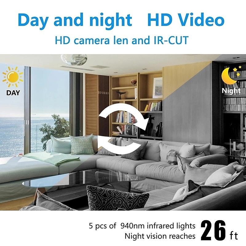 Portable 1080 HD Night Small Camera Mini Surveillance Camera No light HD intelligent night vision Camera record Video2