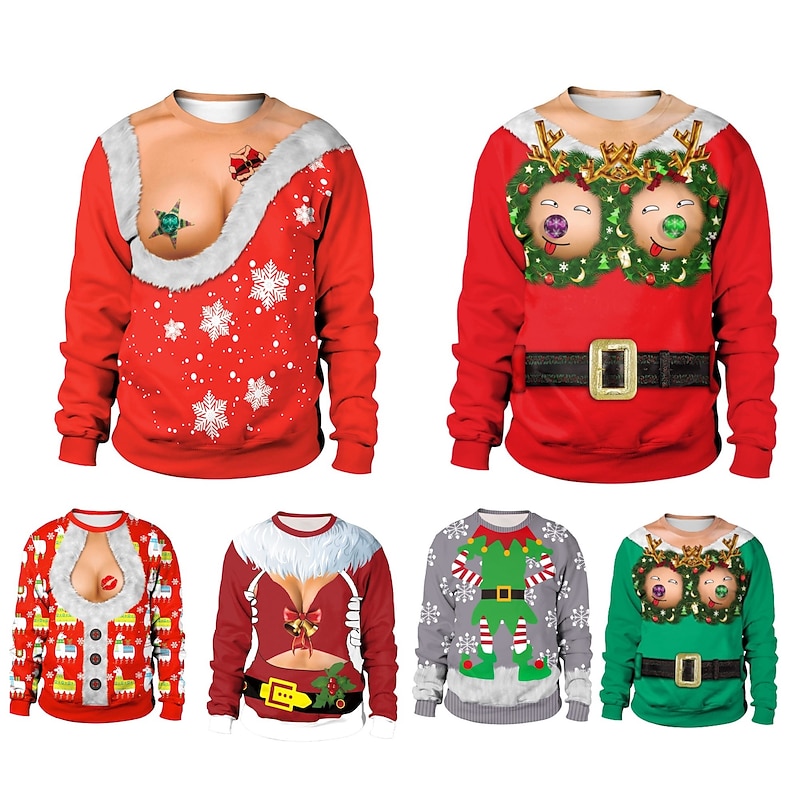 Christmas Santa Claus Hoodie Cartoon Manga Anime 3D Print 3D Graphic For Couple's Men's Women's Adults' Christmas Carnival 3D Print