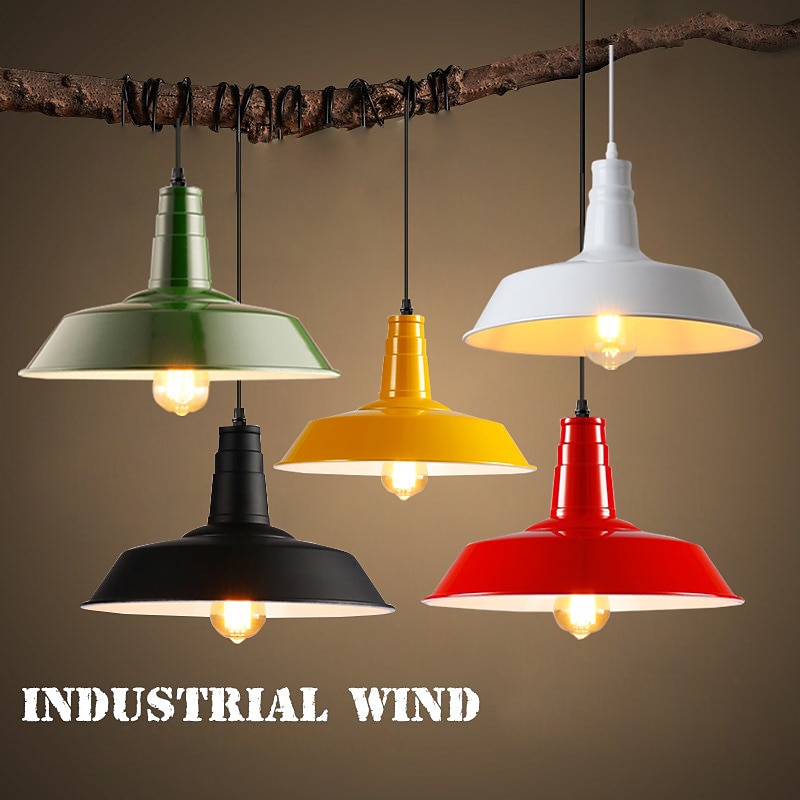 Vintage Chandelier Warehouse Decorative Lights Old Style Pendant Lamp Industrial Dome Pendant Light Fixture E27 Base Hanging Lights For Clothing Store Office 110-240V