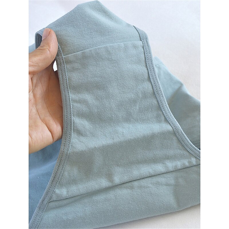 Women's Panties Pure Color Undergarments Comfort Home Daily Bed Cotton Breathable Elastic Waist Summer Spring Home Outfits2