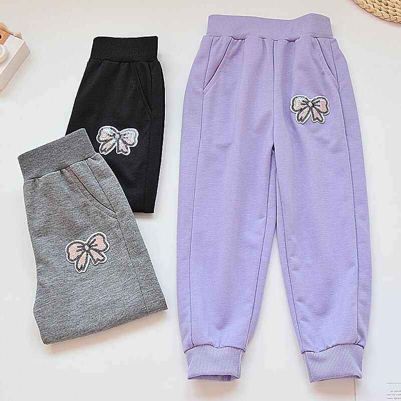 Kids Girls' Trousers Solid Color Active Buttons School Cotton 7-13 Years Spring Black Pink Purple2